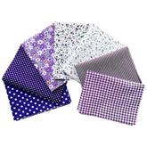 Purple Fat Quarters Cotton Fabric Pack of 7